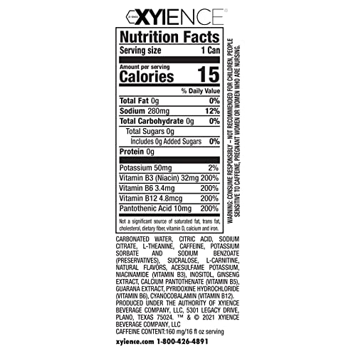 Xyience Blueberry Pomegranate Energy Drink, 16 fl oz can (Pack of 12)