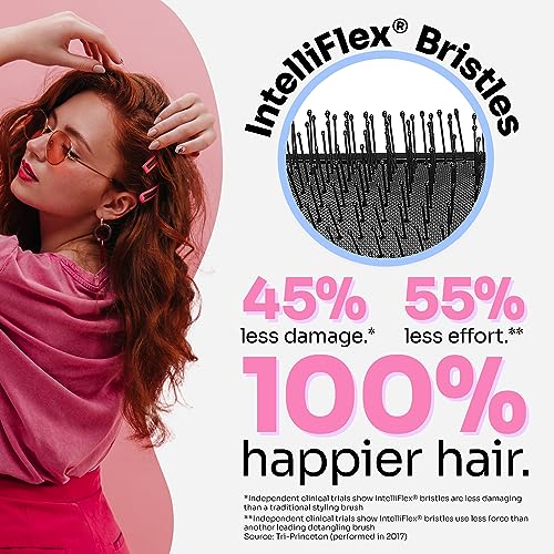 Wet Brush Paddle Detangler Hair Brush, Amazon Exclusive Aqua - Ultra-Soft IntelliFlex Bristles with AquaVent Design – Great For Hair Treatments - Pain-Free Brush For Women, Men, Wet Dry Damaged Hair
