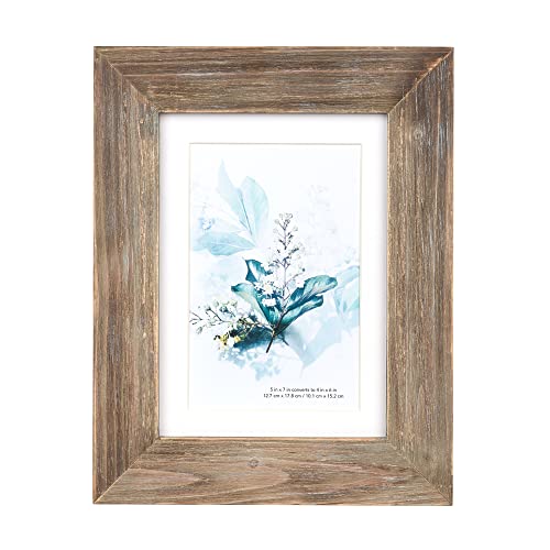 KAIWIN 100% Solid Wood Brown 12x16 Picture Frames 2 Pack - Display Picture 8.5x11 with Mat, HD Plexiglass Inside, Rustic Wooden Photo Frames for Wall Mounting