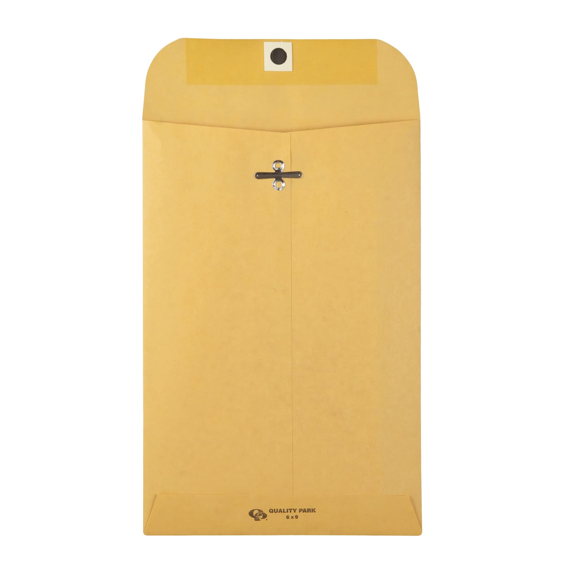 Quality Park 6 x 9 Clasp Envelopes, Clasp and Gummed Closures for Storing or Mailing, 28 lb Kraft Paper, Bulk Dispenser Box, 500/Carton (QUA37555)