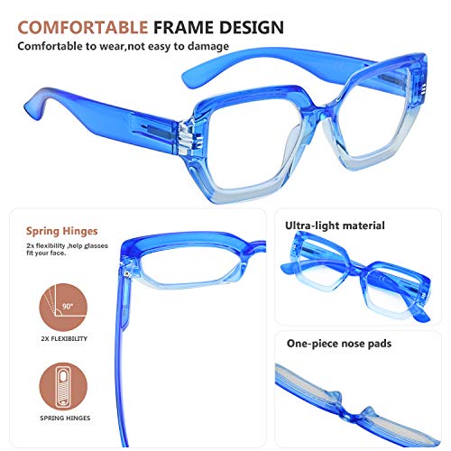 Eyekepper Large Frame Reading Glasses for Women - Fashionable Readers - Brown +4.00