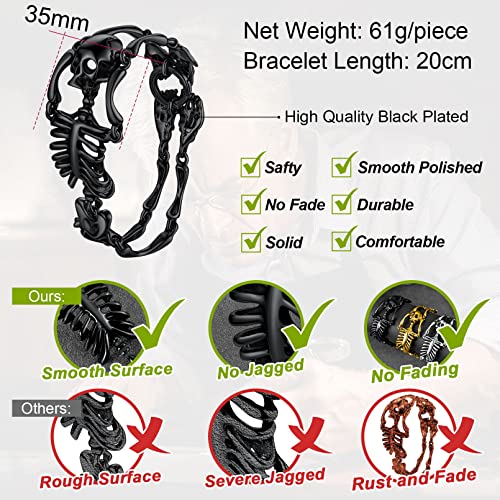 FaithHeart Bracelet for Men Punk Skull Chains Human Skeleton Gothic Jewelry for Female Hip Hop Cool Wristband