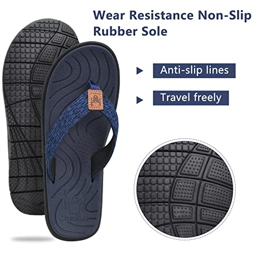 KuaiLu Womens Casual Flip Flops Comfortable Yoga Mat Arch Support Memory Foam Comfort Cushion Summer Beach Pool Slip on Walking Thong Sandals Ladies Orthotic Recovery Plantar Fasciitis White Size 10.5