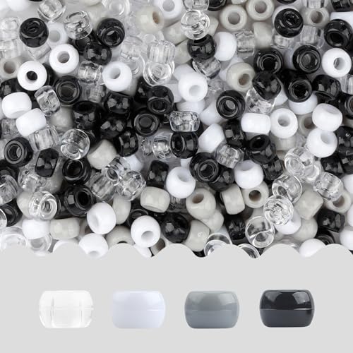 1100 Pcs Beads,Pony Beads,Beads for Jewelry Making,Beads for Bracelets,Hair Beads,Craft Beads,Plastic Beads for Crafts,Hair Beads for Kids Girls,Kandi Beads,Clear Beads for Hair (Sparkle-Star)