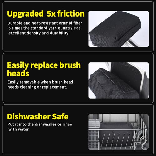 XUDAKAIXIN Grill Brush.Bristle-Free Safety Design,Upgraded Steam Art Grill Brush for Water Activated.Replaceable Scraper Cleaning Head.Grill Cleaner for Outdoor Grill (Black)