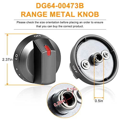 AMI PARTS DG64-00473B Stove knobs Replacement for Samsung knob, Compatible with Samsung Range Knob Only fit NX58M6850SG NX58H5600SS NX58H5650WS NX58J7750SS top knobs