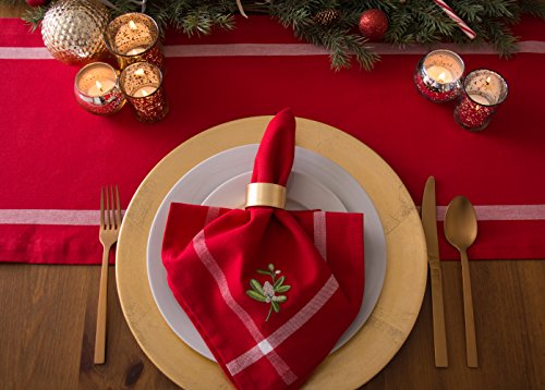 DII 14x72 Reversible Cotton Table Runner, Santa's Workshop - Perfect for Dinner Parties, Christmas, Holidays, or Everyday use