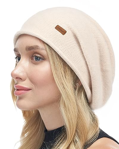 FURTALK Slouchy Beanies for Women Winter Hats Soft Warm Beanie Hat Ladies Knitting Skull Beanies Beige