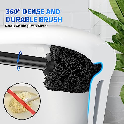 LOVLOY Toilet Plunger and Brush,2 Pack Bowl Brush and Heavy Duty Toilet Plunger Set with Ventilated Holder, 2-in-1 Toilet Brush and Plunger Combo for 5.3-inch Toilet Drain Bathroom Cleaning