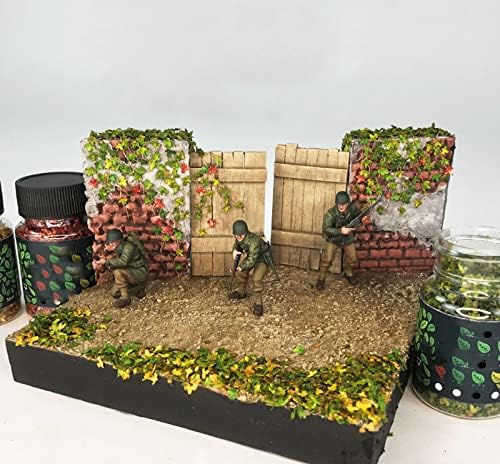 Warmtree Realistic Miniature Leaves Simulation Leaves for DIY Mini Model Railway Fairy Garden Architecture Diorama Scenery Landscape Layout Diorama Halloween Village Accessories, Pack of 4