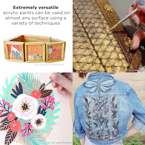 Jacquard Lumiere 2.25oz Fabric Paint Galaxy - Metallic Paint for Fabric Paper Wood Ceramic and Metal - Light-bodied Metallic Acrylic Paint - Lightfast & Vibrant Metallic Acrylic Paints