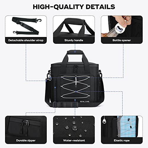 Soft Cooler Bag, Collapsible Cooler Insulated Leak Proof, Soft-Sided Cooler for Picnic, Grocery, Beach, Camping, Travel