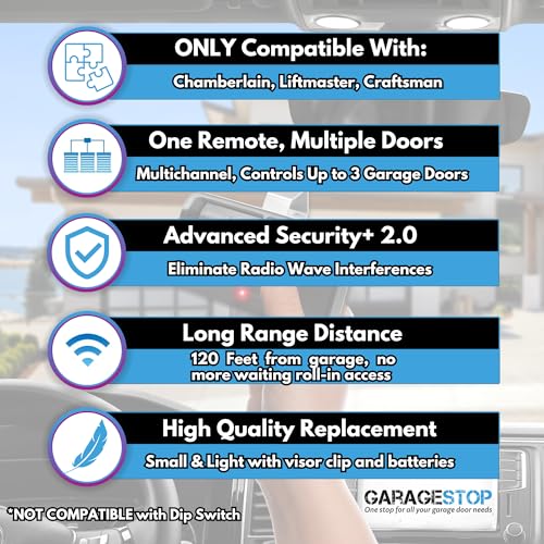 893LM 893Max Garage Door Opener Remote — Compatible with Chamberlain, LiftMaster & Craftsman (1993–Present) | 3-Button, Extra-Long Range, Garage Remote Replacement