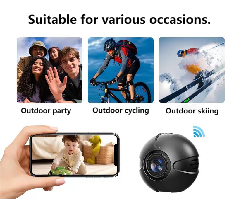 Hidden Spy Camera Indoor Outdoor Wireless WiFi Cameras,Home Security Mini Body Small Camera Micro Nanny Cam,Pet Dog Babysitter Home security Camera,Room No Need Wifi Camera Compatible with Android