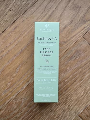 PLANTIFIQUE Korean Jojoba Oil & Hyaluronic Acid Face Massage Serum - Perfect for Gua Sha Facial Tools - Collagen & Niacinamide for Ultimate Hydration and Anti-Aging Glow - for Men & Women