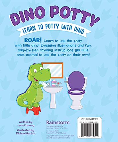 Dino Potty: Learn to Potty with Dino - Easy-to-Follow Step-by-Step Board Book, Make Potty Training Exciting and Fun! Encouraged for Children Ages 2 and Up
