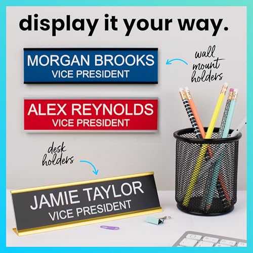 ExcelMark 2" x 8" Custom Engraved Name Plate with Square Corners