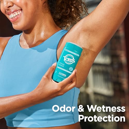 Tom’s of Maine Clean Coast Natural Deodorant for Men and Women, Aluminum Free, 3.25 oz (Pack of 2)