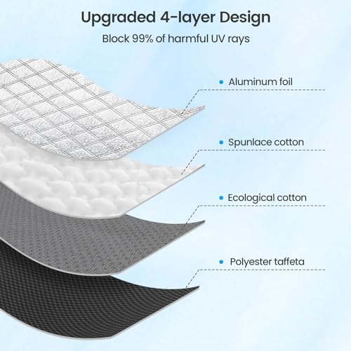 Rilsen Windshield Sun Shade for Toyota 4Runner 2010-2023 2024 Thicken 4-Layer Foldable Front Window Sunshade Cover Sun Visor Protector Block UV Rays