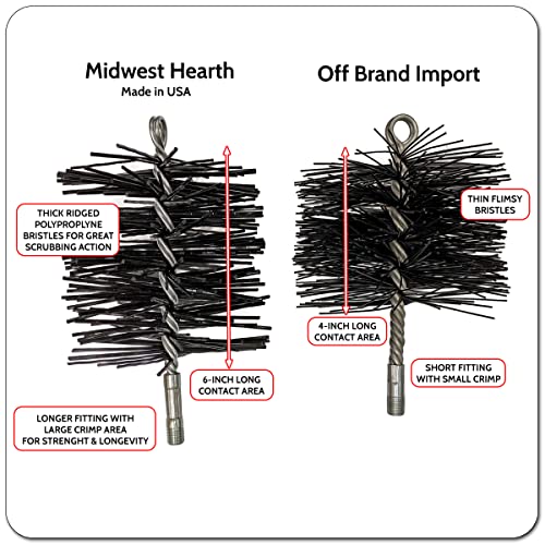 Midwest Hearth Poly Chimney Cleaning Brush (6-Inch Round) Made in USA