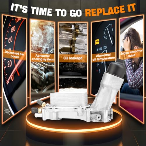 WEILEITE 68310865AB 3.6 Engine Oil Cooler Filter Housing Adapter Compatible With Dodge Journey Charger Challenger Caravan Ram ProMaster Jeep Wrangler Grand Cherokee Chrysler 200 300 2017 2018