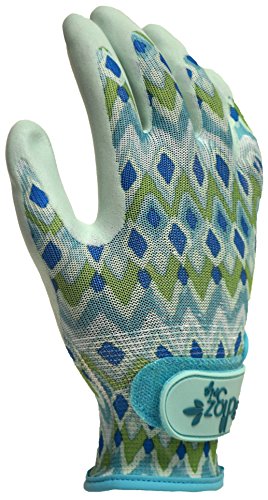 DIGZ 7611 Extra Grip Latex-Free Polyurethane Coated Gardening Gloves with Adjustable Wrist, Diamond Pattern, Small