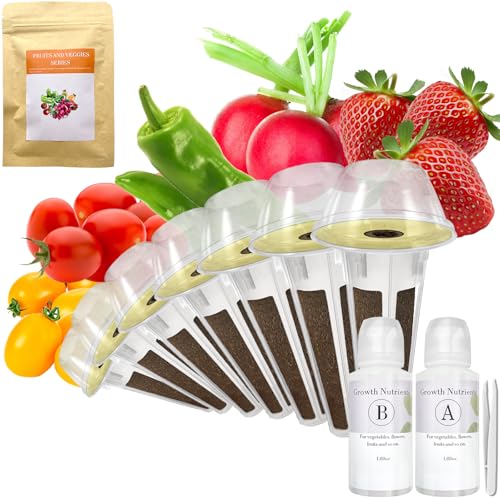 Strawberry Seed Pod Kit for AeroGarden, idoo, Ahopegarden with Red Strawberry, Radish, Green Pepper, Red HeirloomCherry Tomato, Golden Harvest Cherry Tomato - Compatible with All Hydroponics (7-Pod)