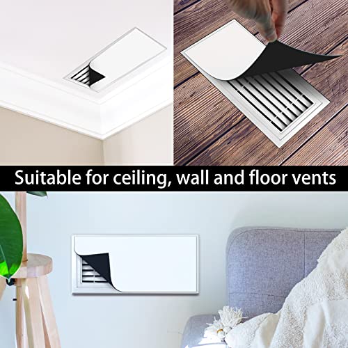 TECWAP 6 Pack Strong Magnetic Vent Covers for Home Ceiling, Thick Magnet Cover Standard Air Registers - Floor,Wall,Home HVAC,Ac,Rv and Furnace Vents,5.5 inch X 12 inch,Pure White.