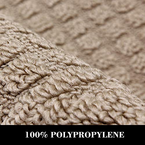 COSY HOMEER 32X20 Inch Anti Fatigue Kitchen Rug Mats are Made of 100% Polypropylene Half Round Rug Cushion Specialized in Anti Slippery and Machine Washable (Grey 2pcs)