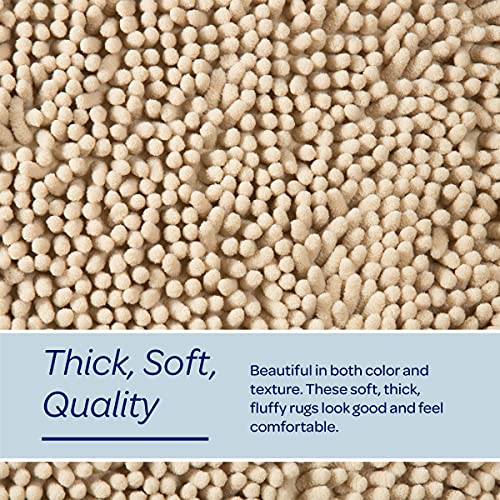 Bedford Home Chocolate 2 Piece Memory Foam Shag Bath Mat, 32"x21"x1.25"