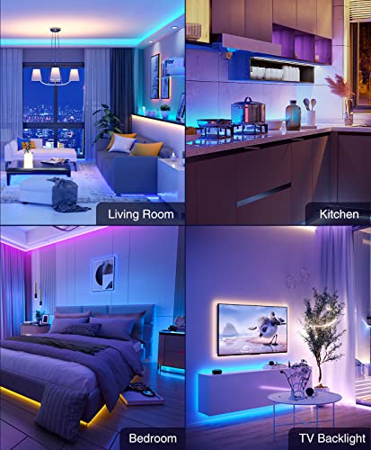 SL2 LED Strip Lights, 2 Rolls 16.4ft Smart Strip Light Compatible with Alexa and Google Home, App Control, Music Sync for Tv Backlight, 16 Million RGB Color Changing, Light Decor