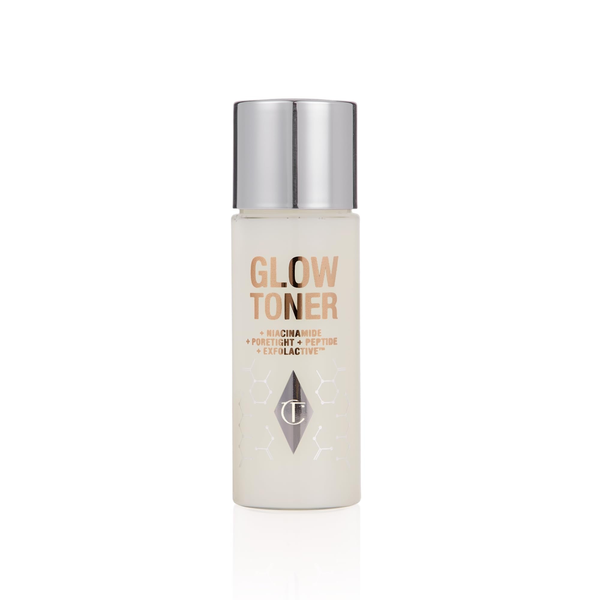 Charlotte Tilbury Glow Face Toner Mini - Exfoliating Toner for Oily Skin - Helps to Reduce The Appearance of Pores, Hydrate & Plump Skin - Delicately Scented with Rose & Lemon (30ml)