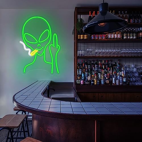 HAJAE Alien Cowboy Neon Sign, Dimmable Led Neon Signs for Wall Decor Bedroom Man Cave Game Room Home Bar Party Decor, Led Alien Neon Light for Birthday Christmas Gift (Alien Cowboy)