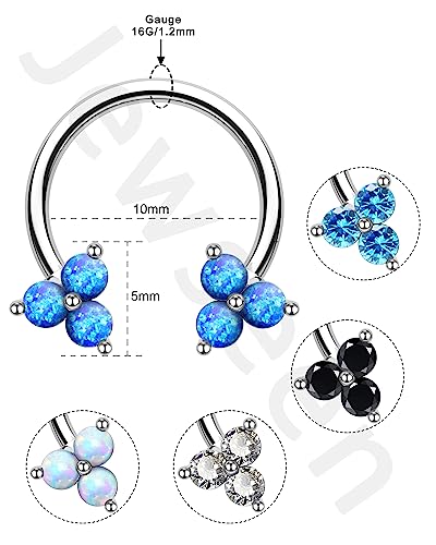 Jewseen 16g Septum Rings Flower Cartilage Hoop Earring 316L Stainless Steel Daith Piercing Jewelry Nose Rings Hoops Piercing Jewelry for Women