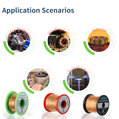 BNTECHGO 36 AWG Magnet Wire - Enameled Copper Wire - Enameled Magnet Winding Wire - 4 oz - 0.0049" Diameter 1 Spool Coil Natural Temperature Rating 155℃ Widely Used for Transformers Inductors