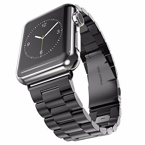 U191U Metal Bands Compatible with Apple Watch Band 41mm 40mm 38mm, Dressy Stainless Steel Chain Strap for Women iWatch Series Ultra/Ultra2/9/8/7/6/5/4/3/2/1 SE, Black