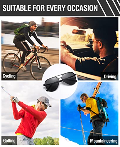 DUCO Mens Sunglasses Retro Oversized Metal Frame Vintage Polarized Sunglasses for Women Fashion Shades UV Protection DC3039
