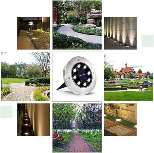 INCX Solar Lights for Outside,4 Pack Solar Lights Outdoor Waterproof, Solar Garden Lights Landscape Lighting for Lawn Yard Deck Driveway Walkway White