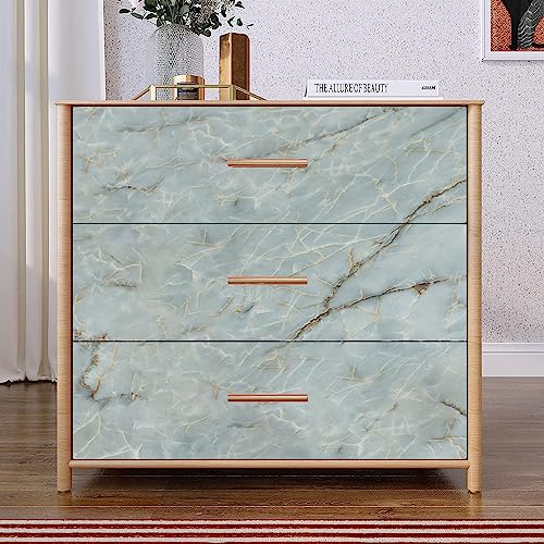 Yancorp Green White Contact Paper Removable Wallpaper Peel and Stick Countertops Waterproof Marble Wallpaper Self-Adhesive Peel and Stick Backsplash for Cabinets Kitchen