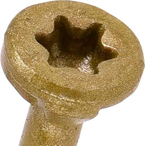 Power Pro Premium Exterior Wood Screws, 9 x 3", 5 lb Bucket of Screws, Exterior Epoxy Coated, Bronze, 417 Pieces