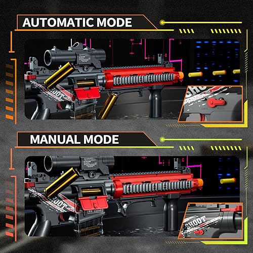 Electric Soft Bullet Toy Gun for Boys, Auto-Manual Shell Ejecting Toy Foam Blasters & Guns with 80 Soft Darts, Shooting Games Educational Toys for 6, 8,12,14+ Kids, for Kids