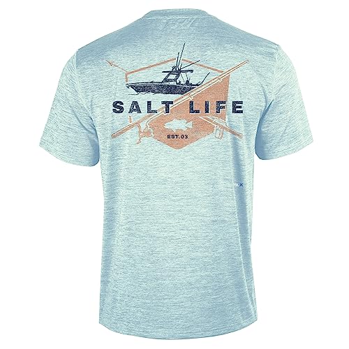 Salt Life Ride Or Die Short Sleeve Performance Pocket Tee, Sea Glass, Small