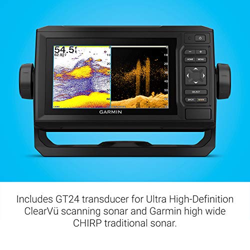 Garmin ECHOMAP UHD 63cv, Keyed Chartplotter with U.S. LakeVü g3 and GT24UHD-TM transducer