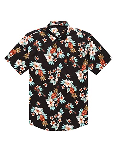 COOFANDY Shirts for Men Short Sleeve Mens Floral Hawaiian Shirt Casual Button Down Tropical Shirt Summer Beach Shirt