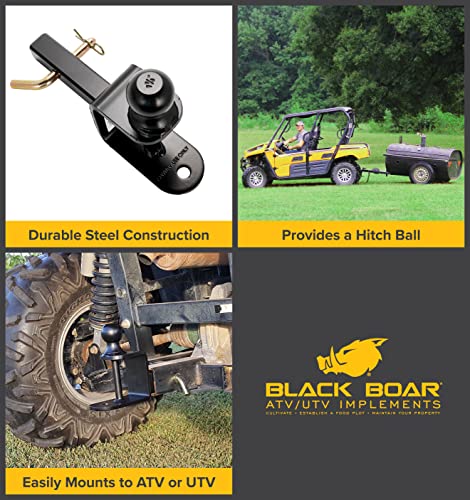 Black Boar ATV/UTV Mount with Hitch Ball and Winch Strap Loop (1 7/8" Ball, 1 1/4" Shank) (66026)