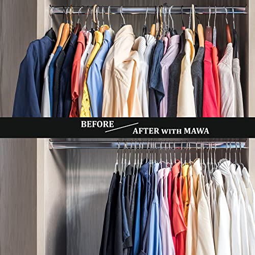 Mawa Reston Lloyd Silhouette Ultra-Thin Series, Non-Slip Space Saving Shirt Hanger, Style 42/FT, Pack of 4, Black