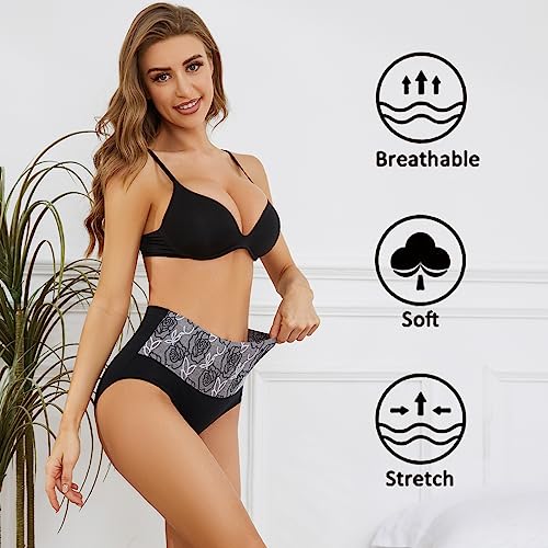 MEIDAYAI 8 Pack Women's Underwear Cotton Underwear Pack High Waist Tummy Control C Section Recovery Full Coverage Briefs in Plus Size