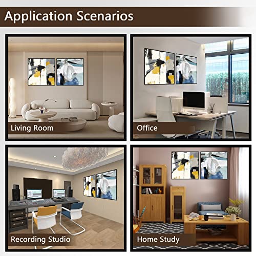 BUBOS 8 Pack Art Acoustic Panels,Self adhesive Sound Proof Foam Panels Soundproof Wall Panels,48X32Inches Acoustic Wall Panels,Decorative Sound Absorbing Panels for Home & Office