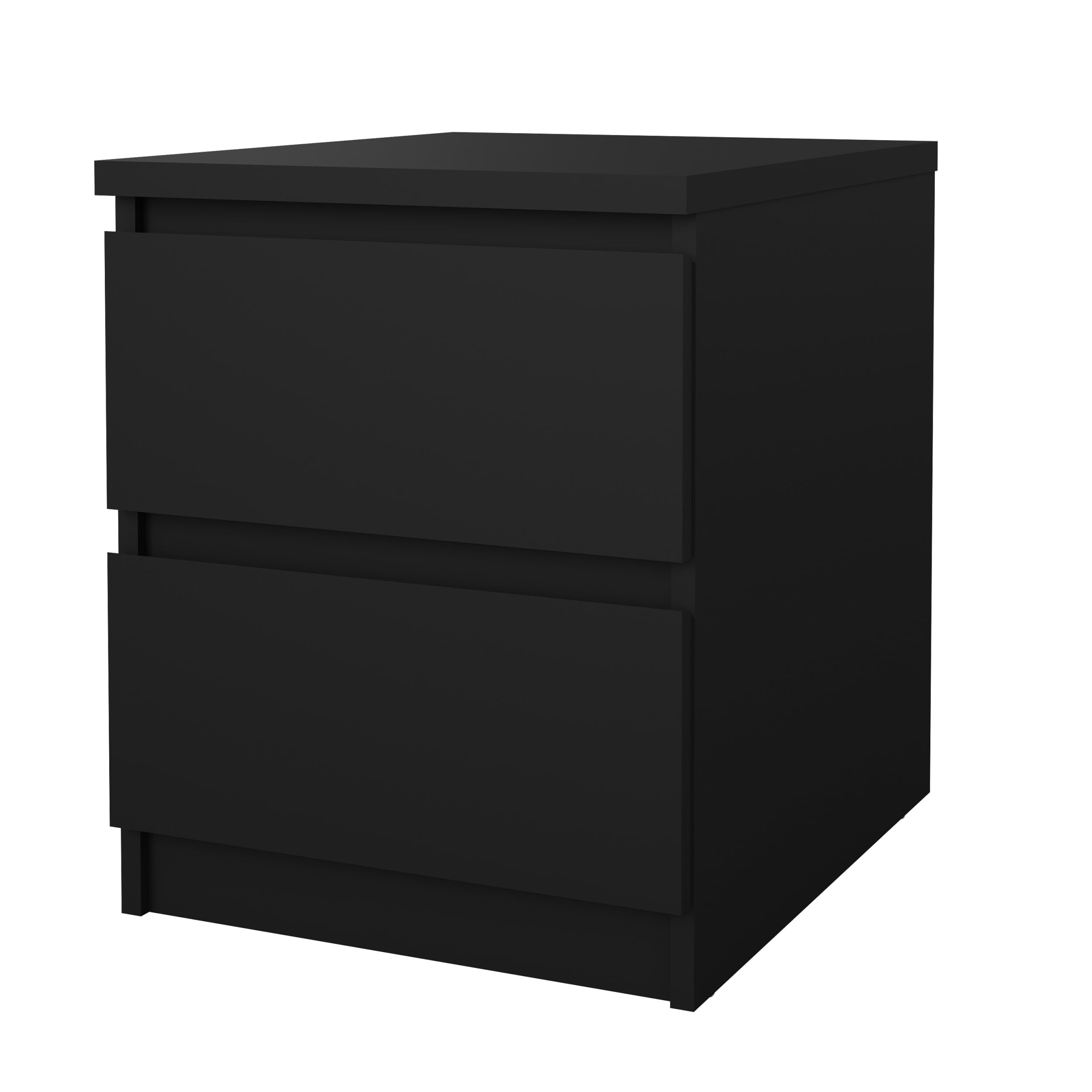 Tvilum 2 Drawer Bedroom Nightstand Nighstand, 19.69 in x 15.91 in x 19.49 in, Black