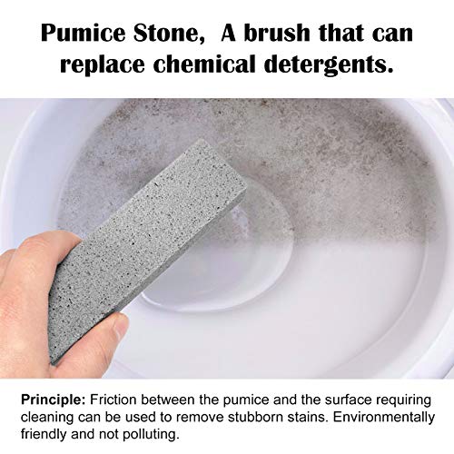 6 Pack Pumice Stone for Toilet Bowl Cleaning, Scouring Stick Remove Toilet Bowl Hard Water Rings, Calcium Buildup and Rust Suitable for Cleaning Toilet, Bathroom, Kitchen Sink, Grill(Gray